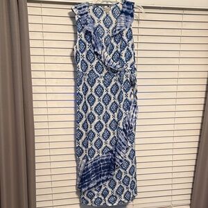 Studio West Blue and White Patterned Maxi Dress